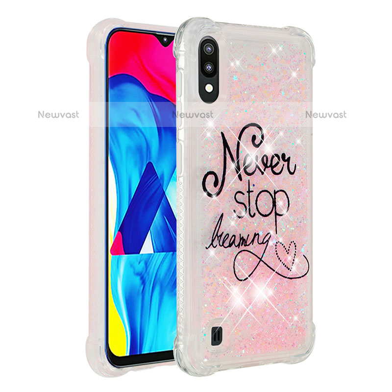 Silicone Candy Rubber TPU Bling-Bling Soft Case Cover S03 for Samsung Galaxy M10 Pink