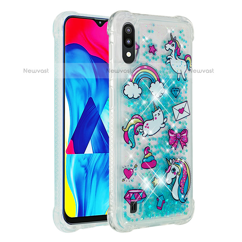 Silicone Candy Rubber TPU Bling-Bling Soft Case Cover S03 for Samsung Galaxy M10 Sky Blue