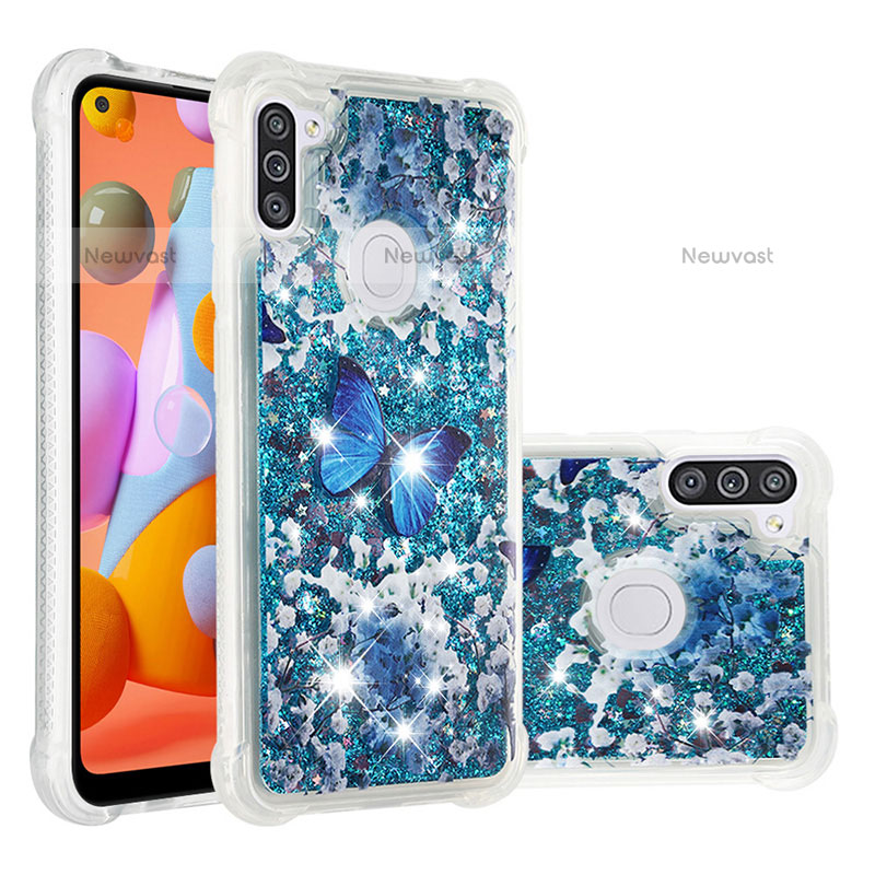 Silicone Candy Rubber TPU Bling-Bling Soft Case Cover S03 for Samsung Galaxy M11 Blue