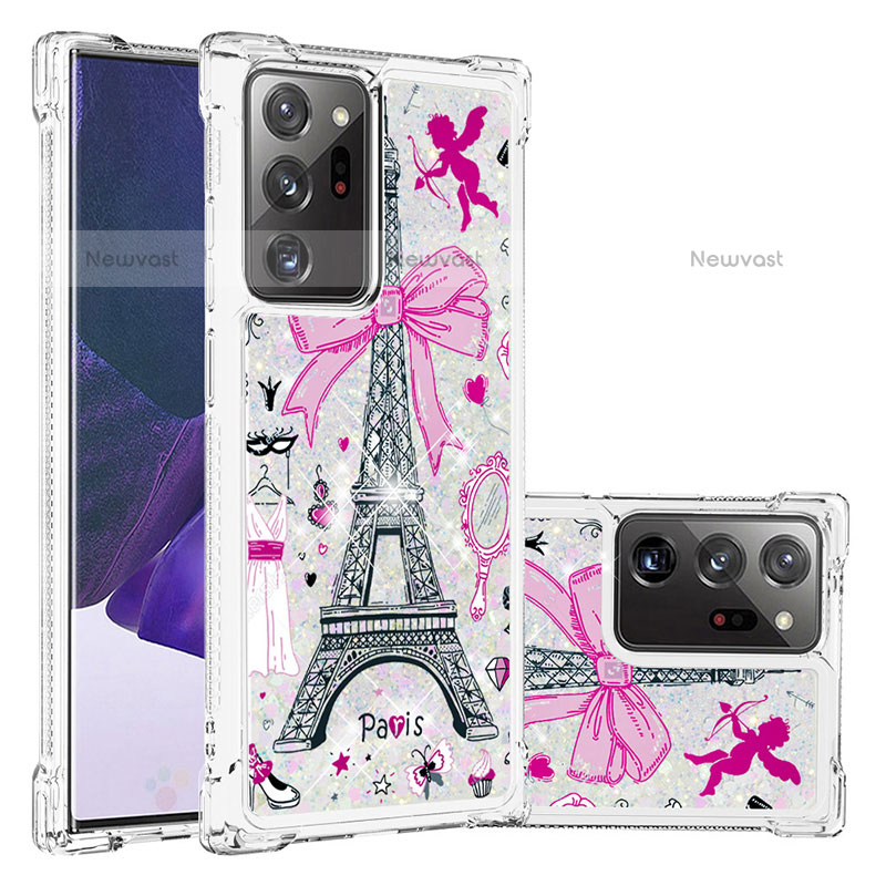 Silicone Candy Rubber TPU Bling-Bling Soft Case Cover S03 for Samsung Galaxy Note 20 Ultra 5G Pink