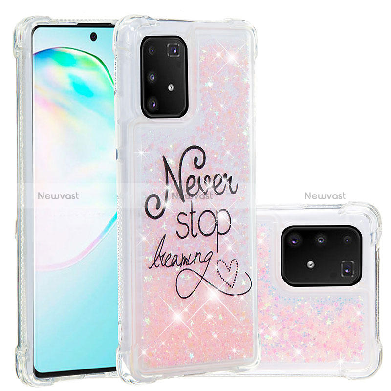 Silicone Candy Rubber TPU Bling-Bling Soft Case Cover S03 for Samsung Galaxy S10 Lite Pink