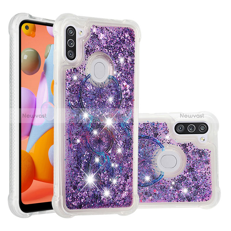 Silicone Candy Rubber TPU Bling-Bling Soft Case Cover S04 for Samsung Galaxy A11 Purple