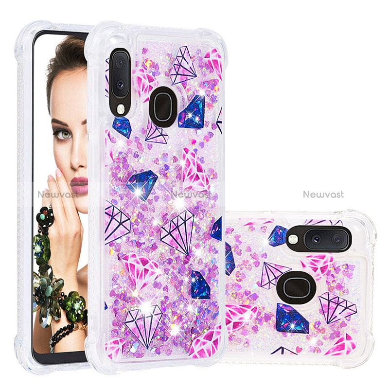 Silicone Candy Rubber TPU Bling-Bling Soft Case Cover S04 for Samsung Galaxy A20e Pink