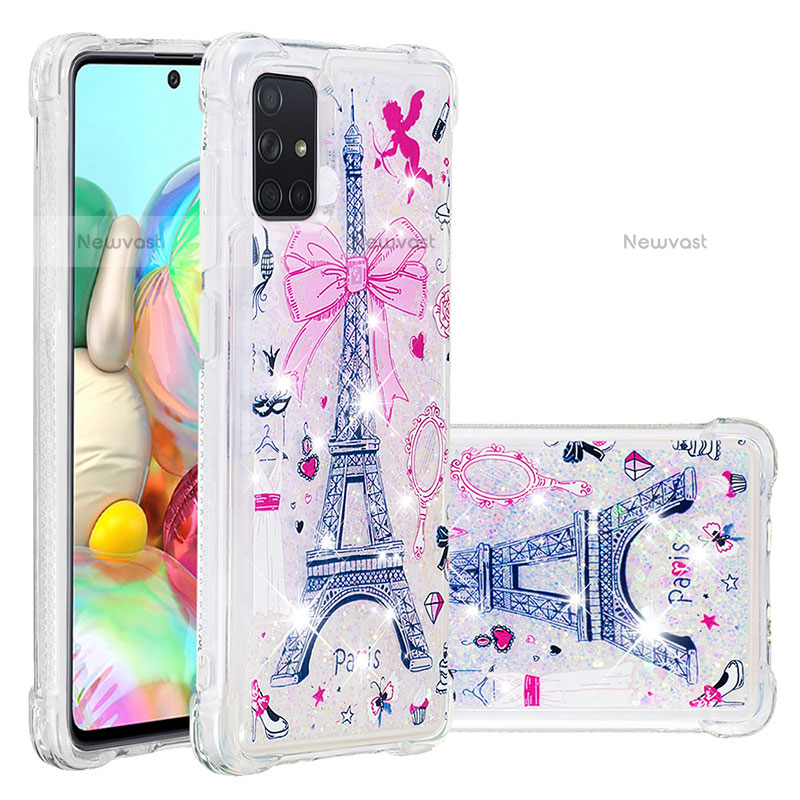 Silicone Candy Rubber TPU Bling-Bling Soft Case Cover S04 for Samsung Galaxy A71 4G A715 Pink