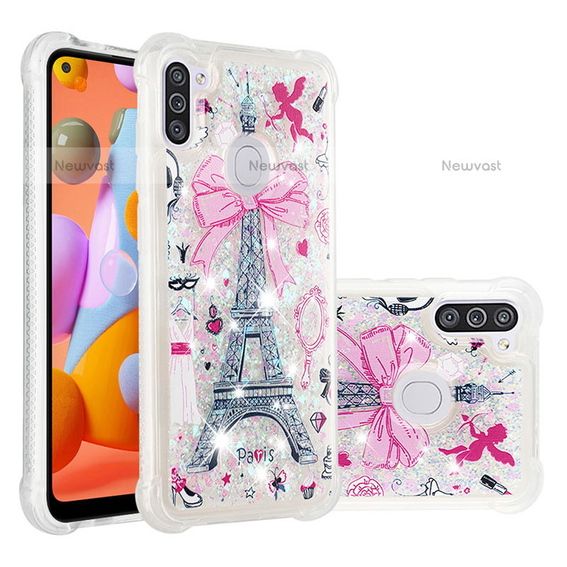 Silicone Candy Rubber TPU Bling-Bling Soft Case Cover S04 for Samsung Galaxy M11 Pink