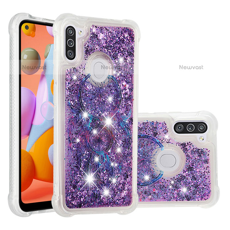 Silicone Candy Rubber TPU Bling-Bling Soft Case Cover S04 for Samsung Galaxy M11 Purple