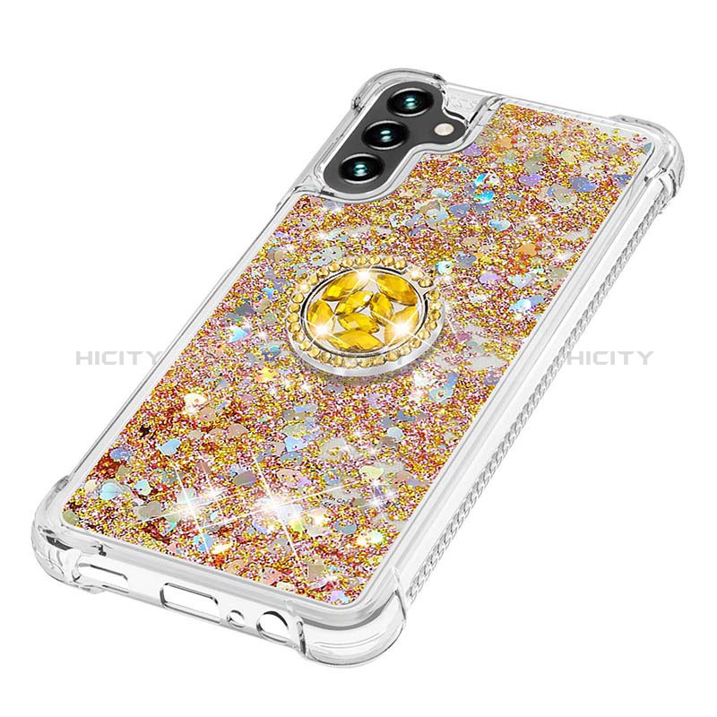 Silicone Candy Rubber TPU Bling-Bling Soft Case Cover with Finger Ring Stand S01 for Samsung Galaxy A04s