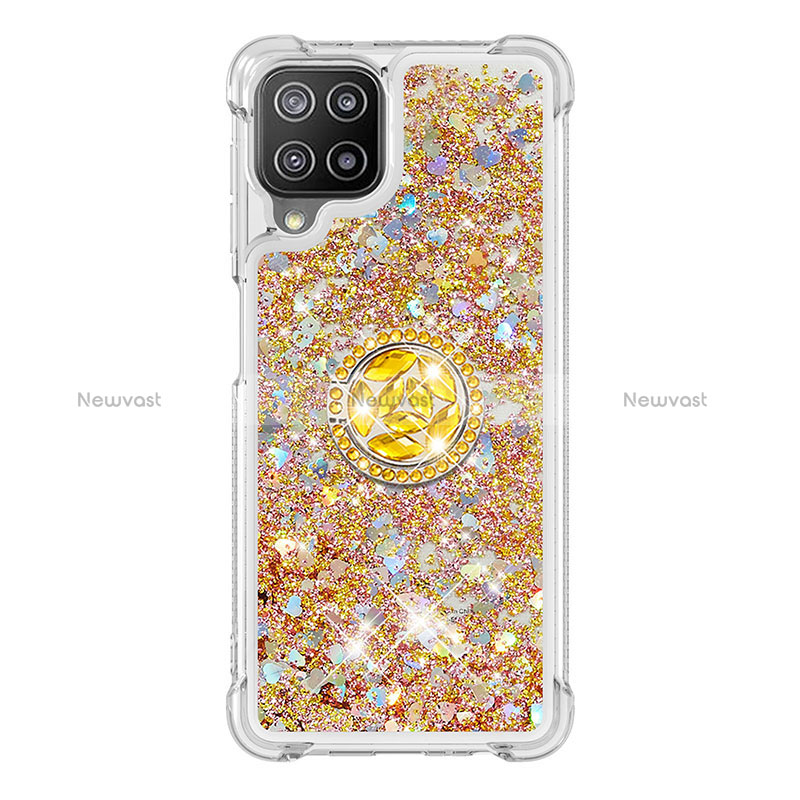 Silicone Candy Rubber TPU Bling-Bling Soft Case Cover with Finger Ring Stand S01 for Samsung Galaxy A22 4G