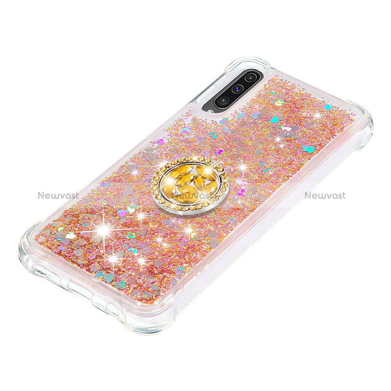 Silicone Candy Rubber TPU Bling-Bling Soft Case Cover with Finger Ring Stand S01 for Samsung Galaxy A30S