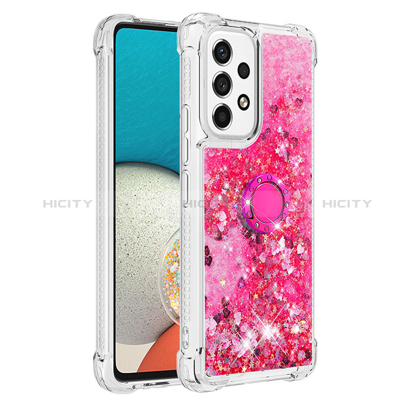 Silicone Candy Rubber TPU Bling-Bling Soft Case Cover with Finger Ring Stand S01 for Samsung Galaxy A53 5G