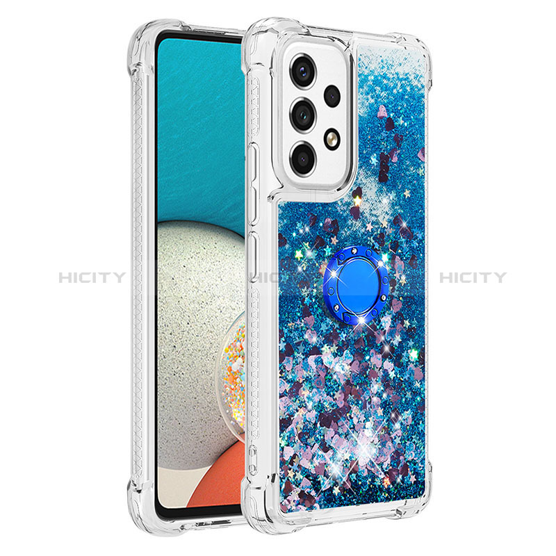 Silicone Candy Rubber TPU Bling-Bling Soft Case Cover with Finger Ring Stand S01 for Samsung Galaxy A53 5G