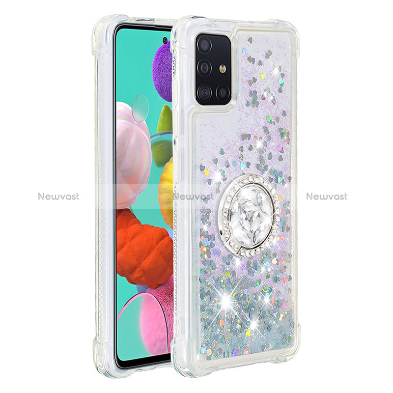 Silicone Candy Rubber TPU Bling-Bling Soft Case Cover with Finger Ring Stand S01 for Samsung Galaxy M40S