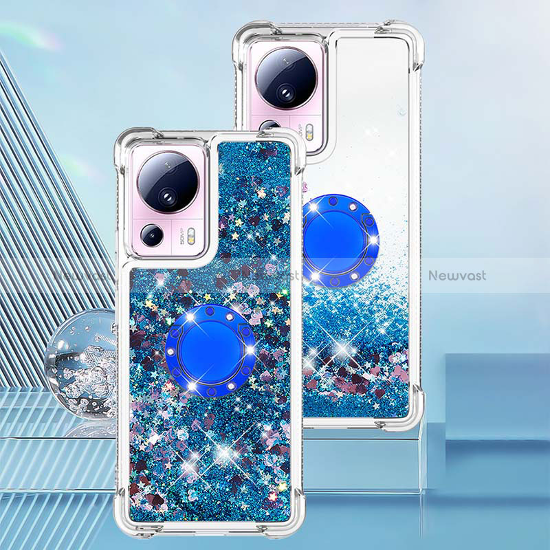 Silicone Candy Rubber TPU Bling-Bling Soft Case Cover with Finger Ring Stand S01 for Xiaomi Mi 12 Lite NE 5G