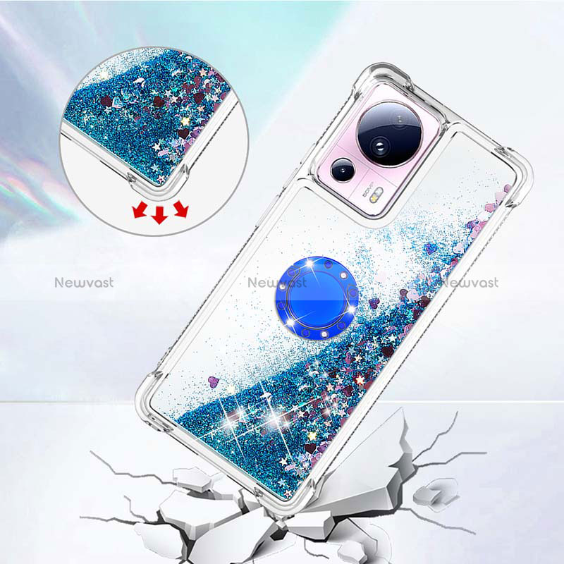 Silicone Candy Rubber TPU Bling-Bling Soft Case Cover with Finger Ring Stand S01 for Xiaomi Mi 12 Lite NE 5G