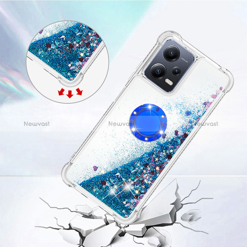 Silicone Candy Rubber TPU Bling-Bling Soft Case Cover with Finger Ring Stand S01 for Xiaomi Poco X5 5G