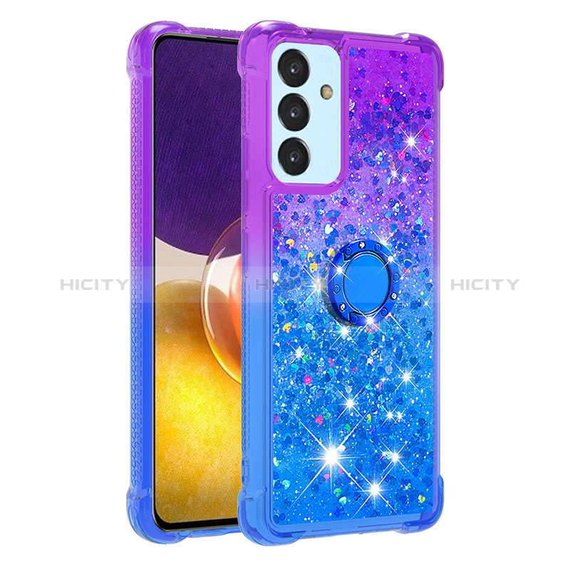 Silicone Candy Rubber TPU Bling-Bling Soft Case Cover with Finger Ring Stand S02 for Samsung Galaxy A05s