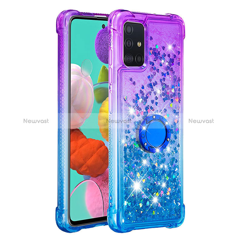 Silicone Candy Rubber TPU Bling-Bling Soft Case Cover with Finger Ring Stand S02 for Samsung Galaxy M40S