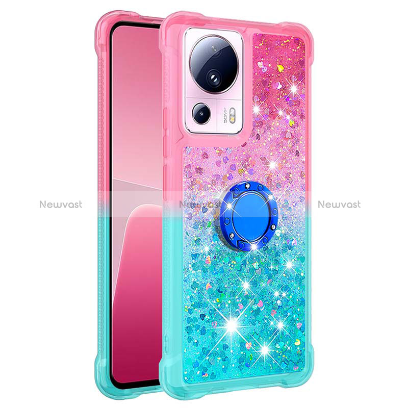 Silicone Candy Rubber TPU Bling-Bling Soft Case Cover with Finger Ring Stand S02 for Xiaomi Civi 2 5G