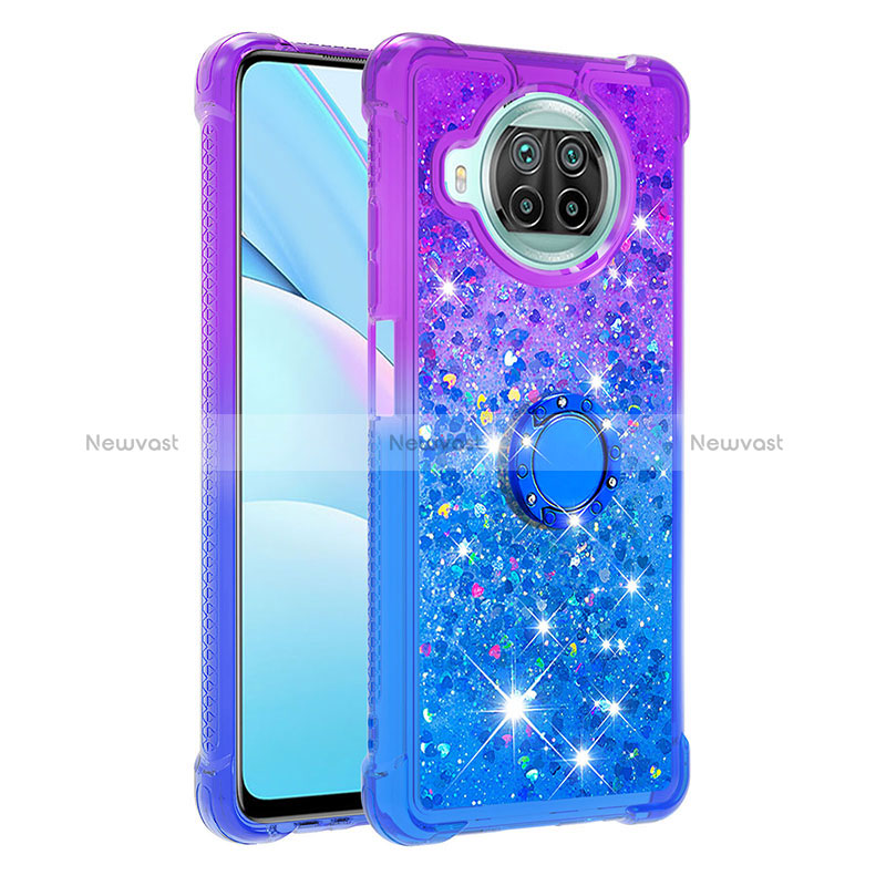 Silicone Candy Rubber TPU Bling-Bling Soft Case Cover with Finger Ring Stand S02 for Xiaomi Mi 10T Lite 5G