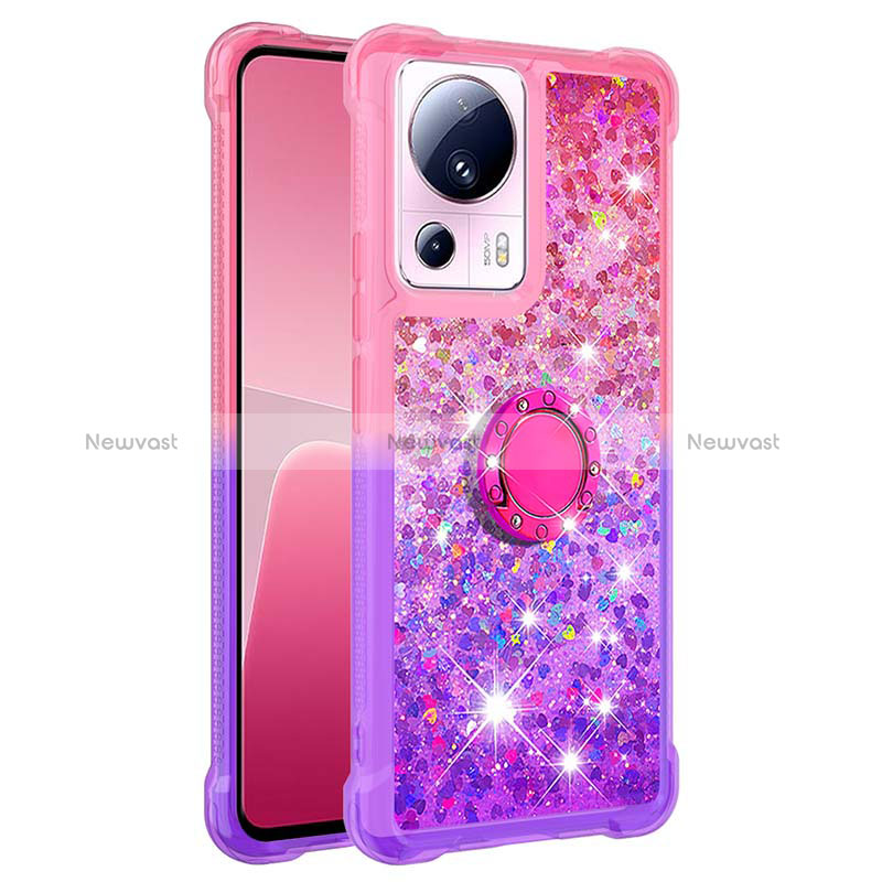 Silicone Candy Rubber TPU Bling-Bling Soft Case Cover with Finger Ring Stand S02 for Xiaomi Mi 12 Lite NE 5G