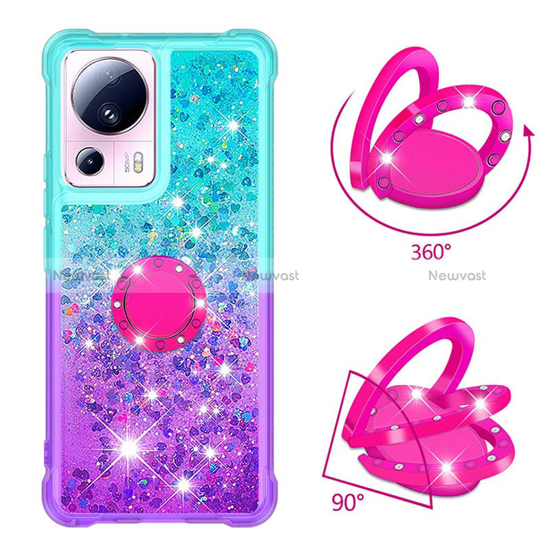 Silicone Candy Rubber TPU Bling-Bling Soft Case Cover with Finger Ring Stand S02 for Xiaomi Mi 12 Lite NE 5G