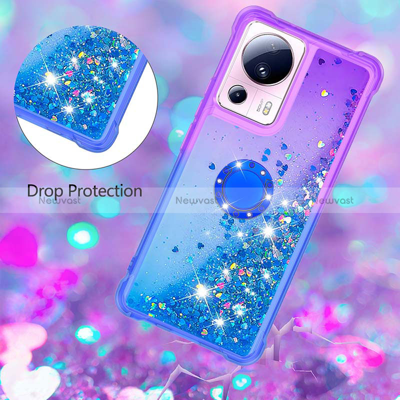 Silicone Candy Rubber TPU Bling-Bling Soft Case Cover with Finger Ring Stand S02 for Xiaomi Mi 12 Lite NE 5G