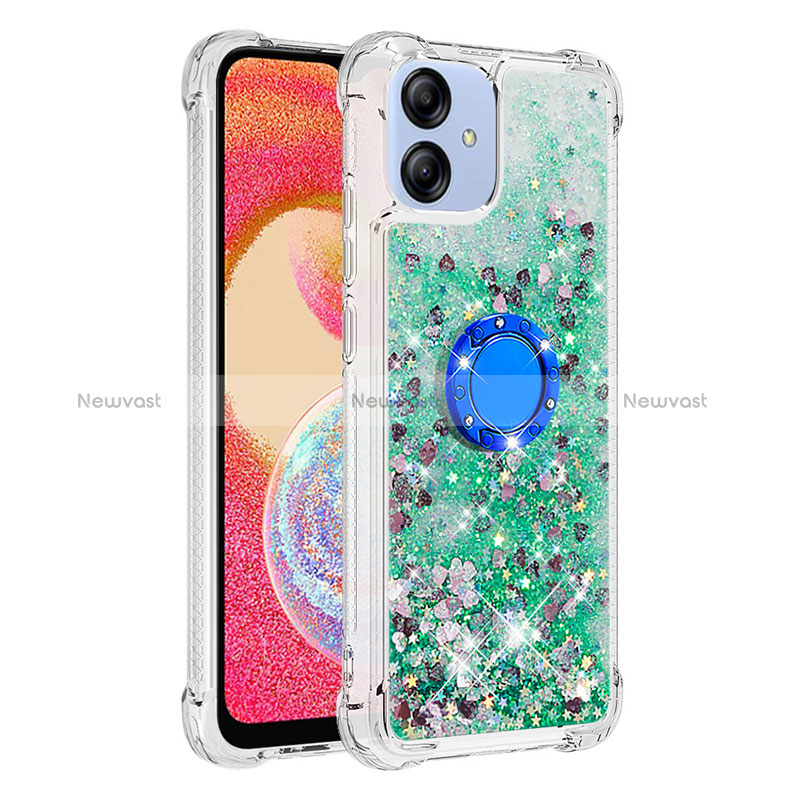 Silicone Candy Rubber TPU Bling-Bling Soft Case Cover with Finger Ring Stand YB1 for Samsung Galaxy A04E