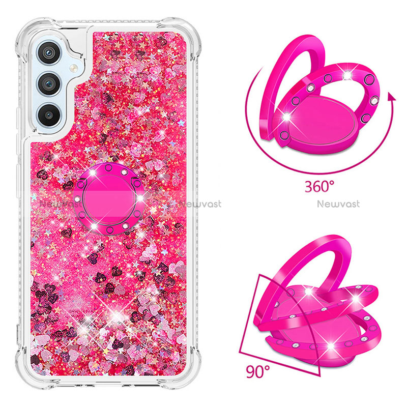 Silicone Candy Rubber TPU Bling-Bling Soft Case Cover with Finger Ring Stand YB1 for Samsung Galaxy A54 5G