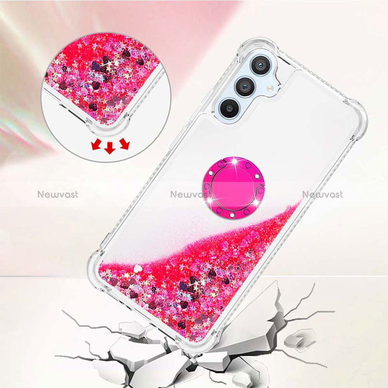 Silicone Candy Rubber TPU Bling-Bling Soft Case Cover with Finger Ring Stand YB1 for Samsung Galaxy A54 5G