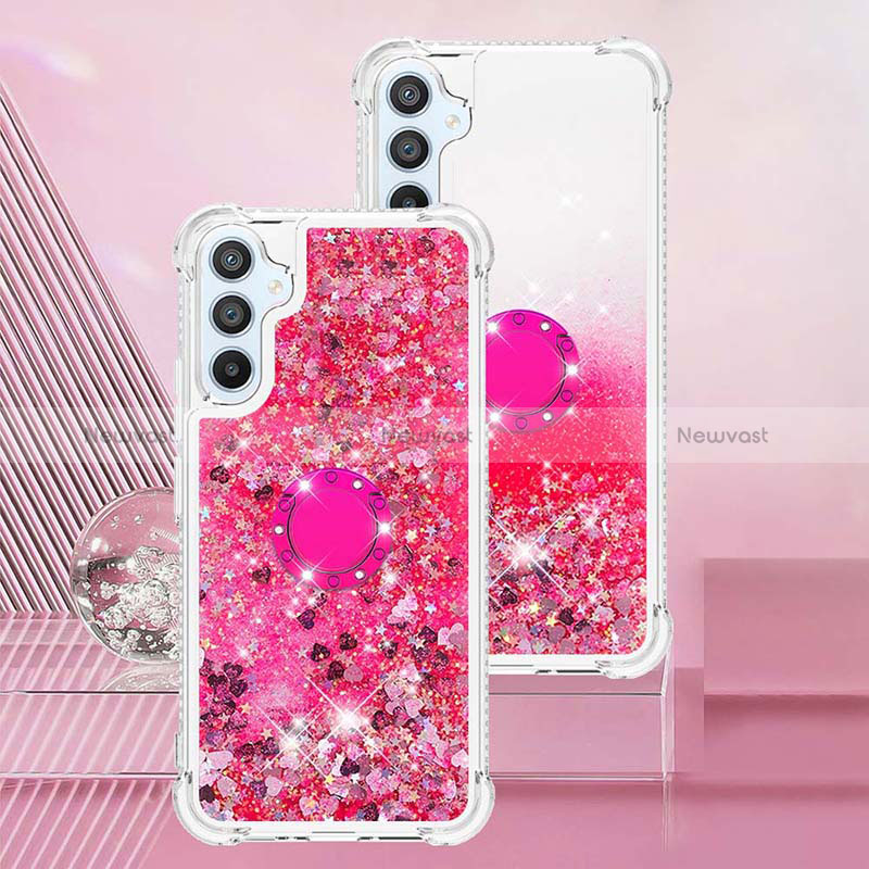 Silicone Candy Rubber TPU Bling-Bling Soft Case Cover with Finger Ring Stand YB1 for Samsung Galaxy A54 5G