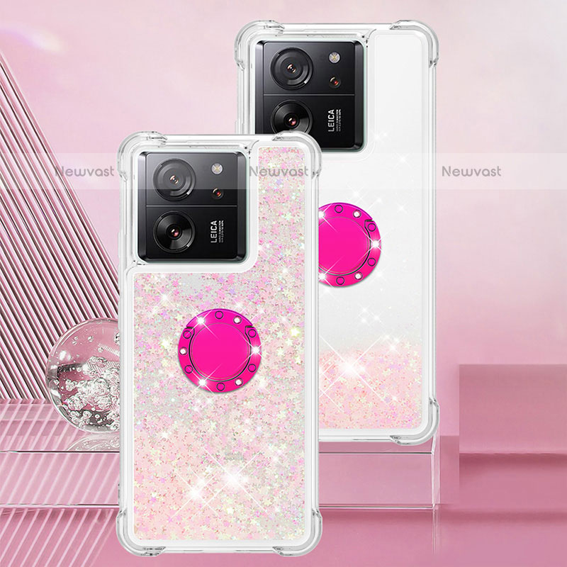 Silicone Candy Rubber TPU Bling-Bling Soft Case Cover with Finger Ring Stand YB1 for Xiaomi Redmi K60 Ultra 5G