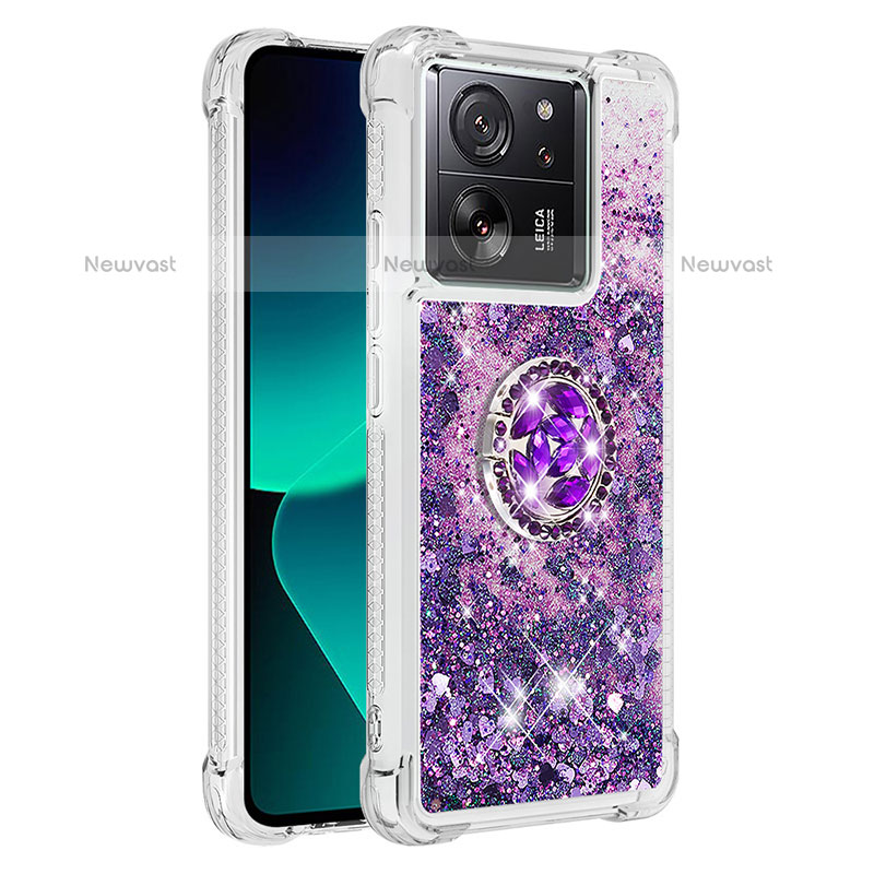 Silicone Candy Rubber TPU Bling-Bling Soft Case Cover with Finger Ring Stand YB1 for Xiaomi Redmi K60 Ultra 5G