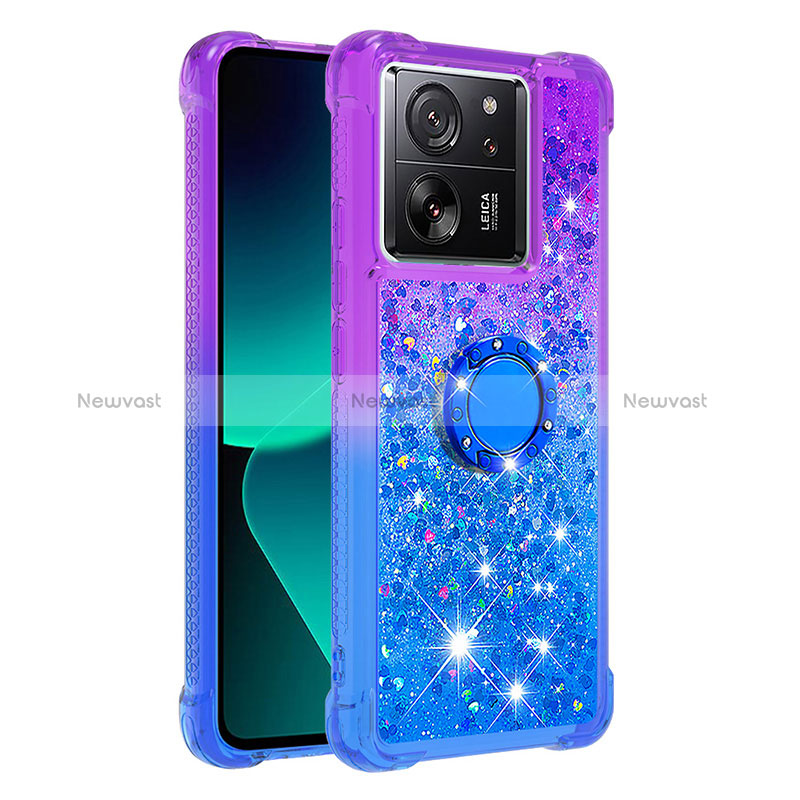 Silicone Candy Rubber TPU Bling-Bling Soft Case Cover with Finger Ring Stand YB2 for Xiaomi Mi 13T Pro 5G