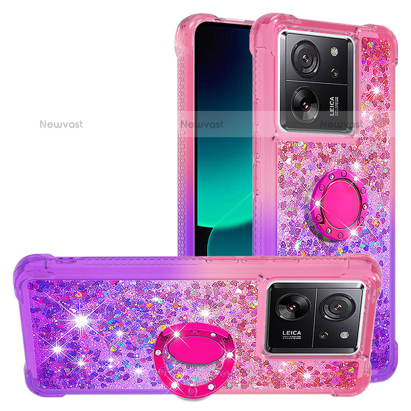 Silicone Candy Rubber TPU Bling-Bling Soft Case Cover with Finger Ring Stand YB2 for Xiaomi Redmi K60 Ultra 5G