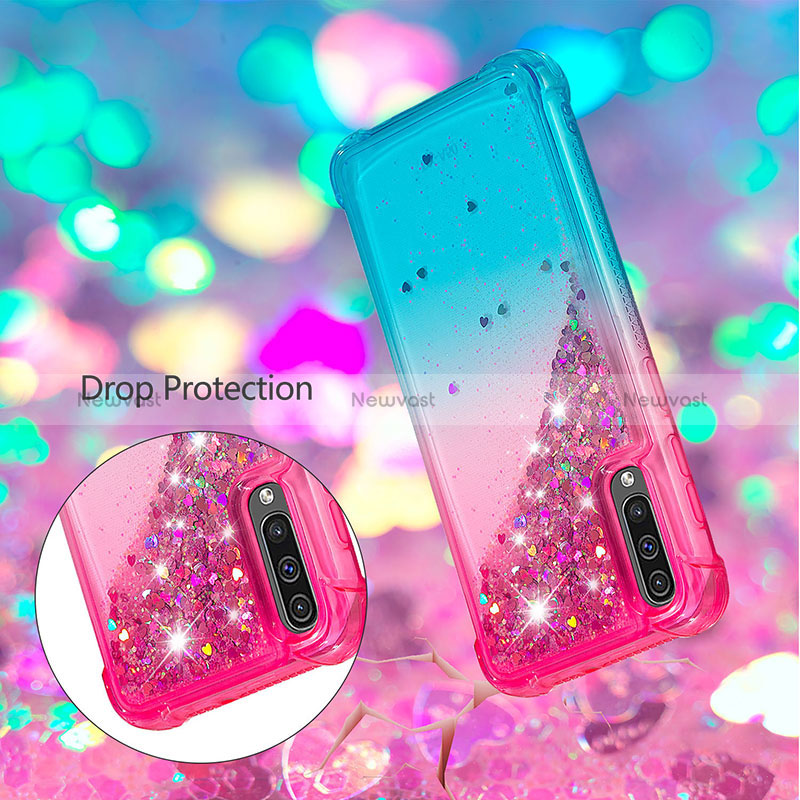 Silicone Candy Rubber TPU Bling-Bling Soft Case Cover with Lanyard Strap S01 for Samsung Galaxy A50S