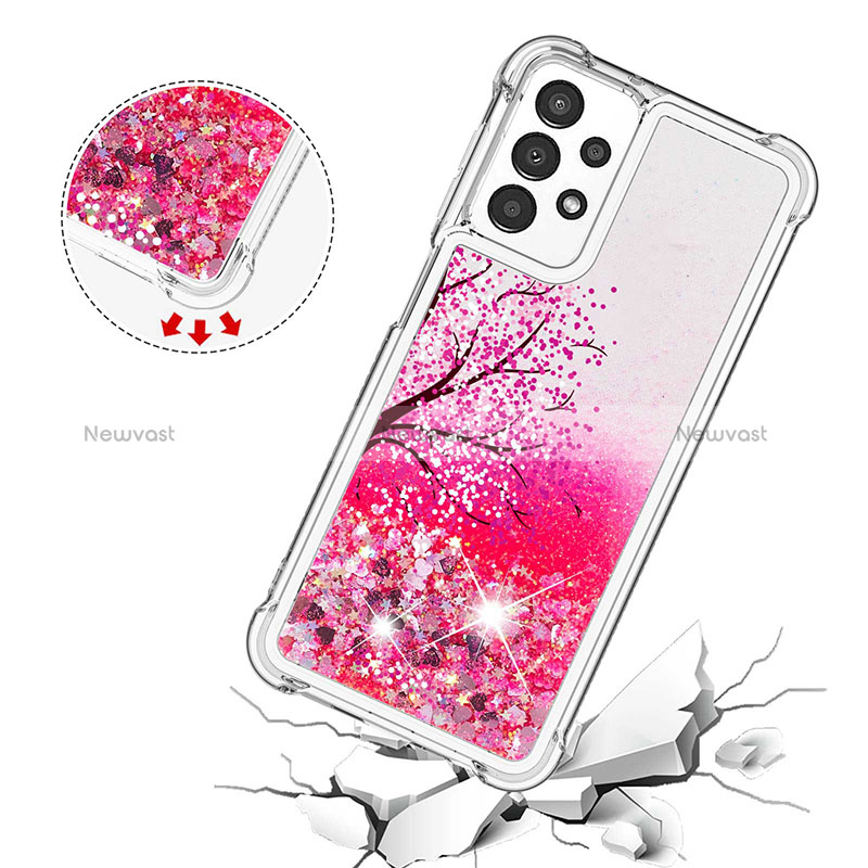Silicone Candy Rubber TPU Bling-Bling Soft Case Cover with Lanyard Strap S02 for Samsung Galaxy A13 4G