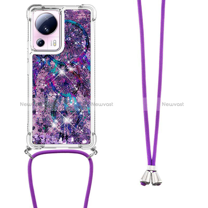 Silicone Candy Rubber TPU Bling-Bling Soft Case Cover with Lanyard Strap S02 for Xiaomi Mi 12 Lite NE 5G