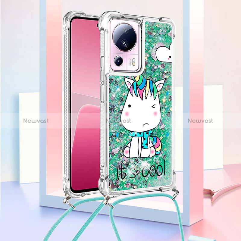 Silicone Candy Rubber TPU Bling-Bling Soft Case Cover with Lanyard Strap S02 for Xiaomi Mi 12 Lite NE 5G