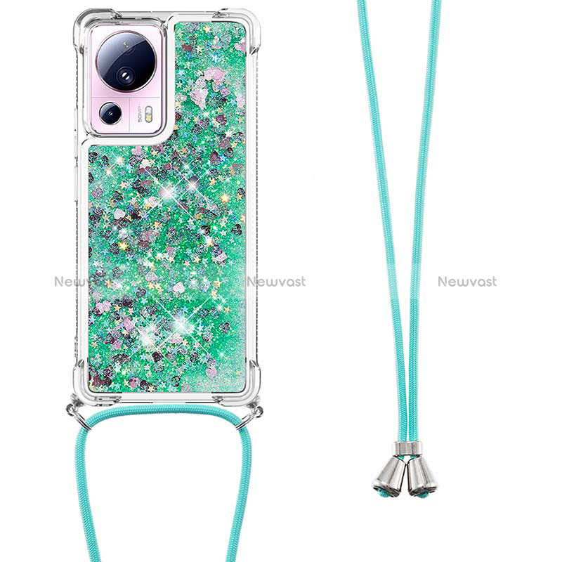 Silicone Candy Rubber TPU Bling-Bling Soft Case Cover with Lanyard Strap S03 for Xiaomi Civi 2 5G