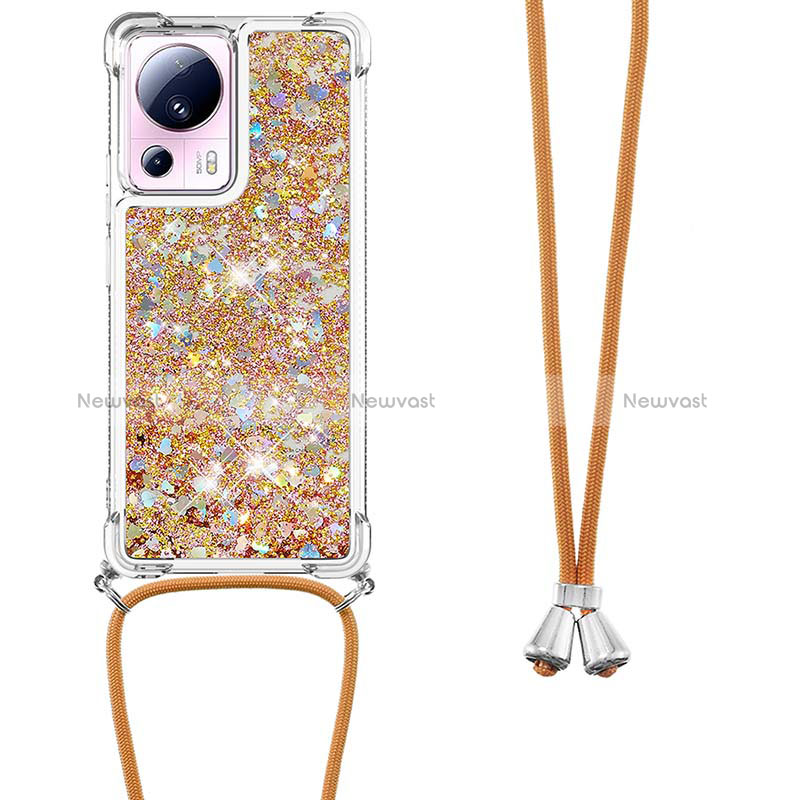 Silicone Candy Rubber TPU Bling-Bling Soft Case Cover with Lanyard Strap S03 for Xiaomi Civi 2 5G