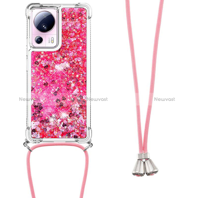 Silicone Candy Rubber TPU Bling-Bling Soft Case Cover with Lanyard Strap S03 for Xiaomi Civi 2 5G