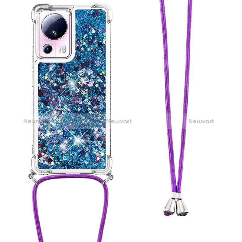 Silicone Candy Rubber TPU Bling-Bling Soft Case Cover with Lanyard Strap S03 for Xiaomi Mi 12 Lite NE 5G