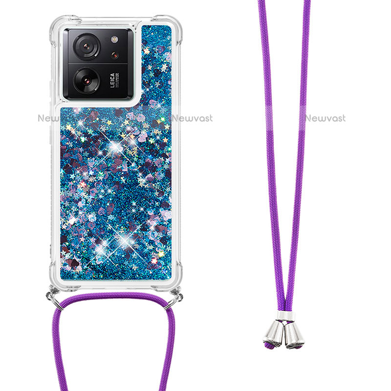 Silicone Candy Rubber TPU Bling-Bling Soft Case Cover with Lanyard Strap YB2 for Xiaomi Redmi K60 Ultra 5G