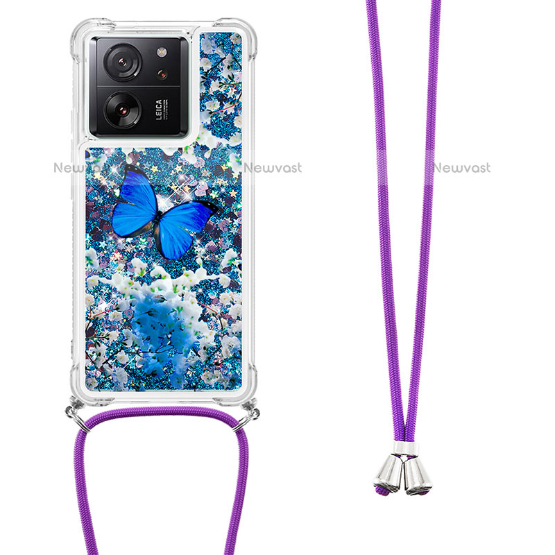 Silicone Candy Rubber TPU Bling-Bling Soft Case Cover with Lanyard Strap YB3 for Xiaomi Redmi K60 Ultra 5G