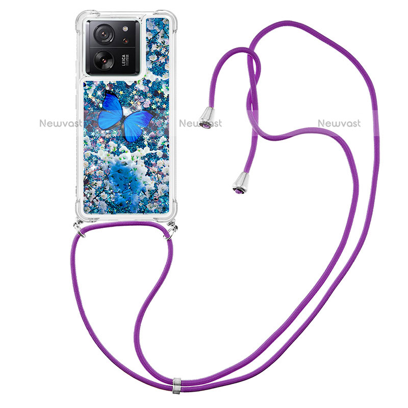 Silicone Candy Rubber TPU Bling-Bling Soft Case Cover with Lanyard Strap YB3 for Xiaomi Redmi K60 Ultra 5G