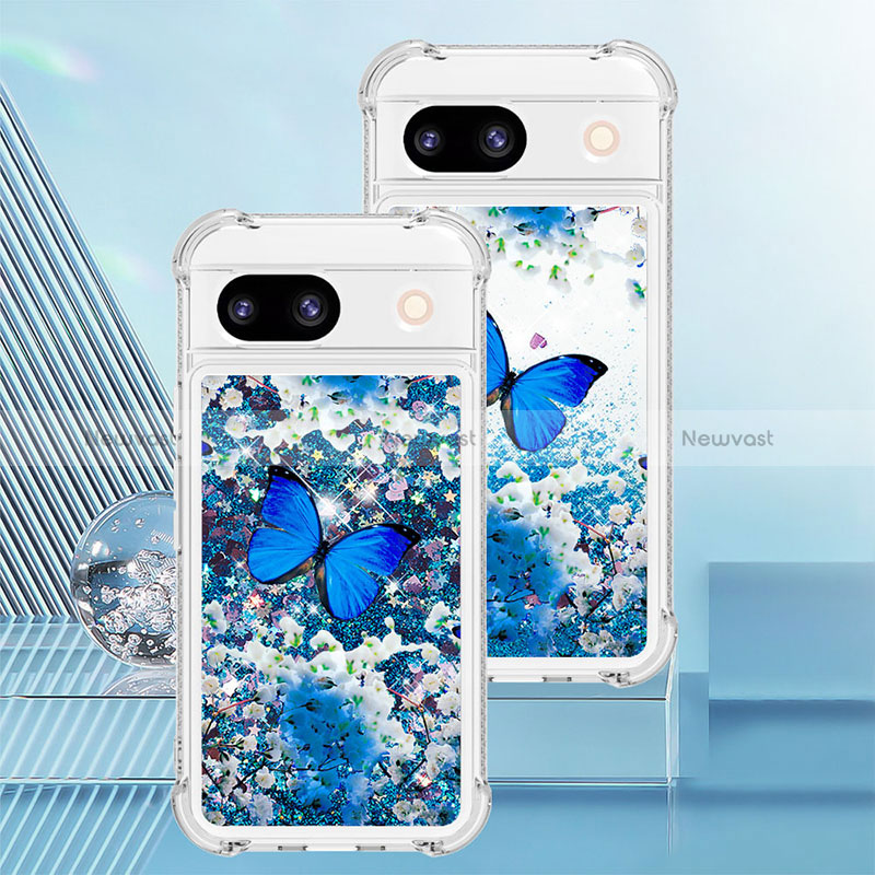 Silicone Candy Rubber TPU Bling-Bling Soft Case Cover YB1 for Google Pixel 8a 5G Blue