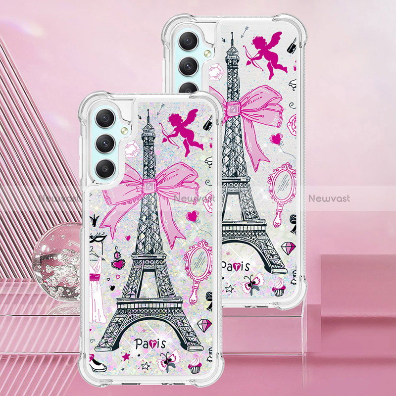 Silicone Candy Rubber TPU Bling-Bling Soft Case Cover YB1 for Samsung Galaxy A24 4G Rose Gold