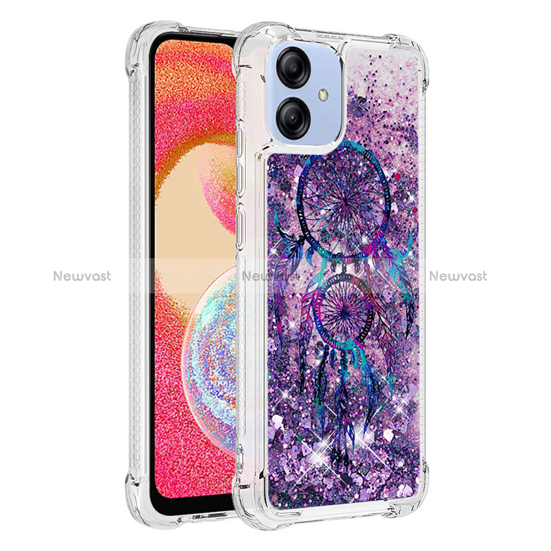 Silicone Candy Rubber TPU Bling-Bling Soft Case Cover YB1 for Samsung Galaxy F04 Purple