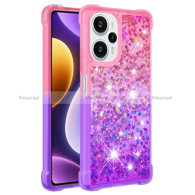 Silicone Candy Rubber TPU Bling-Bling Soft Case Cover YB2 for Xiaomi Redmi Note 12 Turbo 5G Hot Pink