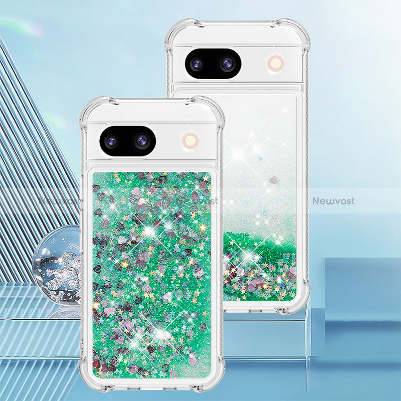 Silicone Candy Rubber TPU Bling-Bling Soft Case Cover YB3 for Google Pixel 8a 5G Green